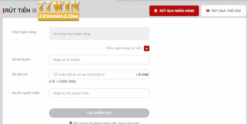 Chính Sách Bảo Mật Tư liệu khách hàng cung cấp sẽ được 77WIN bảo mật tuyệt đối