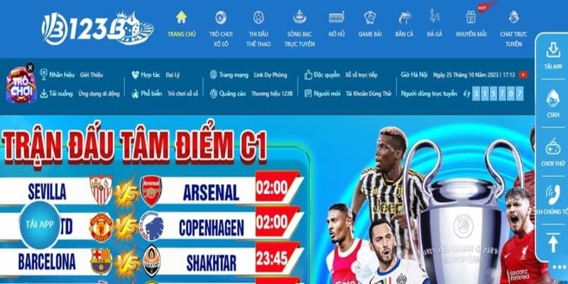 123B - CÁ CƯỢC TRỰC TUYẾN SÒNG BÀI CASINO 123B Sảnh thể theo luôn là địa điểm hot hit